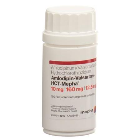 Amlodipin-Valsartan-HCT-Mepha Filmtabl 10mg/160mg/12.5mg Fl 100 - PrimeCare Global