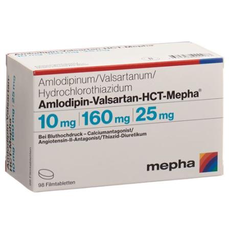 Amlodipin-Valsartan-HCT-Mepha Filmtabl 10mg/160mg/25mg 98 pcs - PrimeCare Global