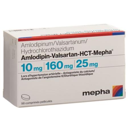 Amlodipin-Valsartan-HCT-Mepha Filmtabl 10mg/160mg/25mg 98 pcs - PrimeCare Global