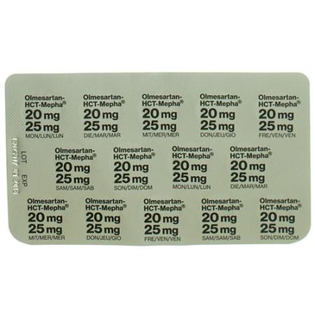 Olmesartan HCT Mepha Lactab 20mg/25mg 98 pcs - PrimeCare Global