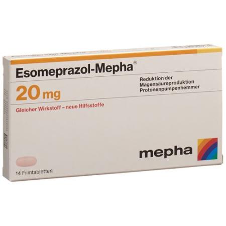 ESOMEPRAZOLE MEPHA FILMTABL 20 MG 14 PCS - PrimeCare Global