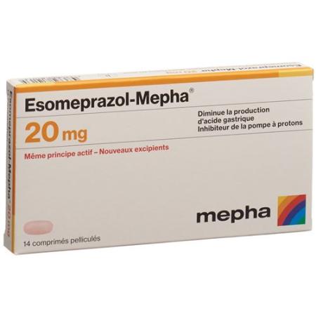 ESOMEPRAZOLE MEPHA FILMTABL 20 MG 14 PCS - PrimeCare Global