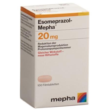 Esomeprazol-Mepha Filmtabl 20 mg Ds 100 pcs - PrimeCare Global