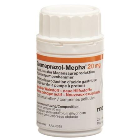 Esomeprazol-Mepha Filmtabl 20 mg Ds 100 pcs - PrimeCare Global