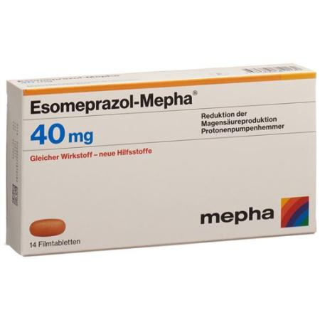 ESOMEPRAZOLE MEPHA FILMTABL 40 MG 14 PCS - PrimeCare Global