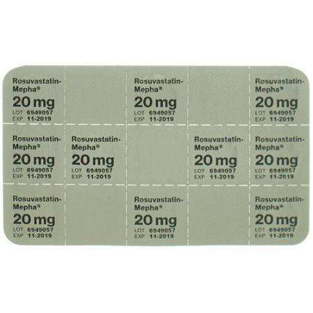Rosuvastatin-Mepha Lactab 20 mg 30 pcs - PrimeCare Global
