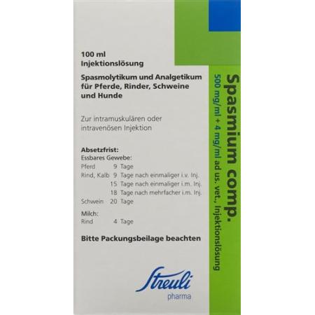 spasmium comp. 500 mg/ml + 4 mg/ml inj sol ad us. vet 100ml - PrimeCare Global