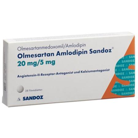 Olmesartan Amlodipin Sandoz Filmtabl 20/5 mg 28 pcs - PrimeCare Global