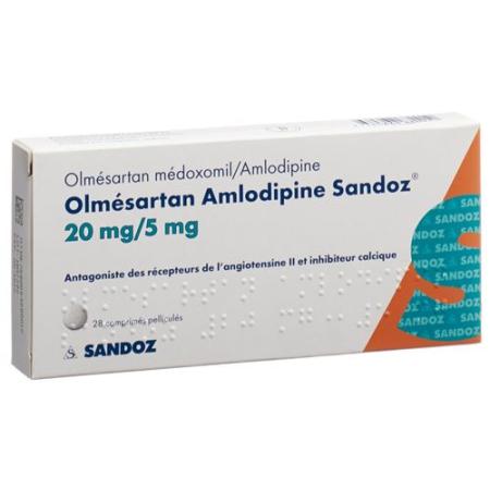 Olmesartan Amlodipin Sandoz Filmtabl 20/5 mg 28 pcs - PrimeCare Global