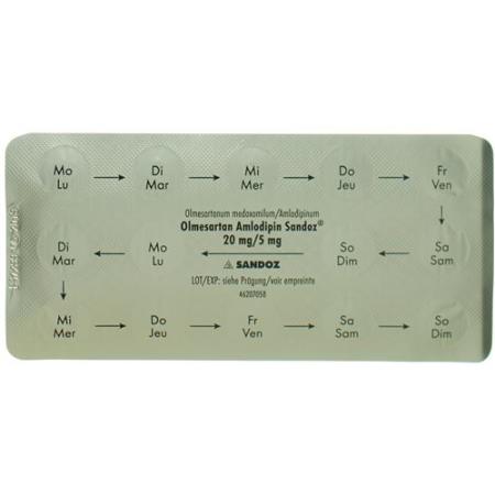 Olmesartan Amlodipin Sandoz Filmtabl 20/5 mg 98 pcs - PrimeCare Global