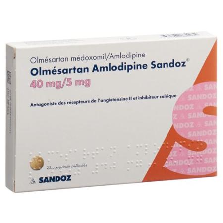 Olmesartan Amlodipin Sandoz Filmtabl 40/5 mg 28 pcs - PrimeCare Global