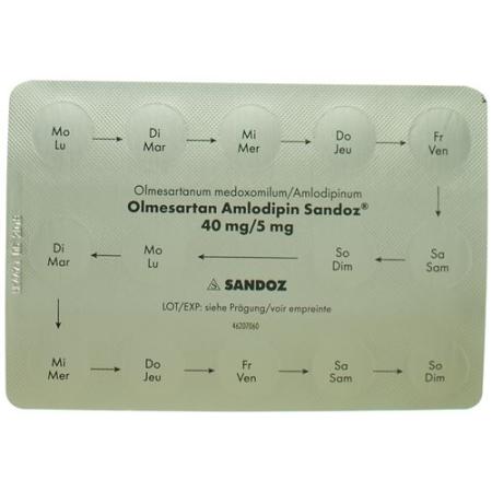 Olmesartan Amlodipine Sandoz Filmtabl 40/5 mg 98 pcs - PrimeCare Global