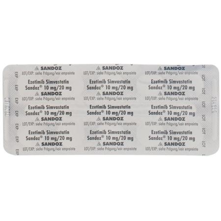 Ezetimibe Simvastatin Sandoz Tabl 10/20 mg 98 pcs - PrimeCare Global