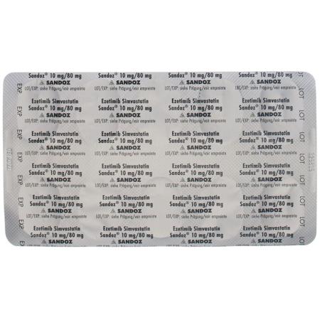 EZETIMIB SIMVASTATIN Sandoz Tabl 10/80 mg - PrimeCare Global