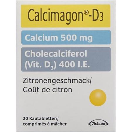 Calcimagon D3 Chewable Lemon Ds 20 pcs - PrimeCare Global