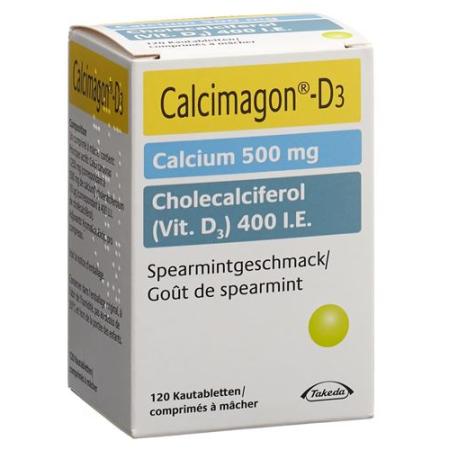 Calcimagon D3 Chewable Spearmint can 120 pcs - PrimeCare Global