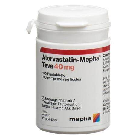 Atorvastatin-Mepha Teva Filmtabl 40 mg Ds 100 pcs - PrimeCare Global