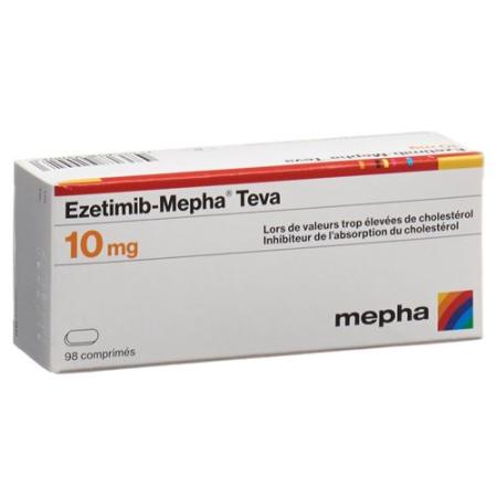 Ezetimibe-Mepha Teva Tabl 10 mg 98 pcs - PrimeCare Global