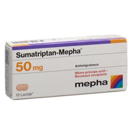 Sumatriptan-Mepha Lactab 50 mg 12 pcs - PrimeCare Global