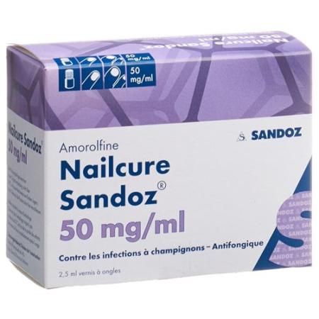 Nailcure Sandoz nail polish 50 mg/ml (D) bottle 2.5 ml - PrimeCare Global
