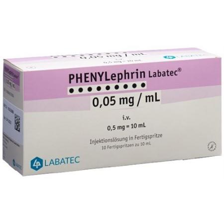 Phenylephrine Labatec Inj L&ouml;s 0.05 mg/ml pre-filled syringe 10 x 10 ml - PrimeCare Global