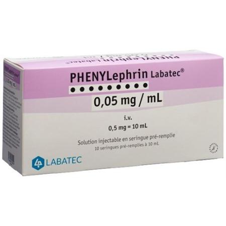 Phenylephrine Labatec Inj L&ouml;s 0.05 mg/ml pre-filled syringe 10 x 10 ml - PrimeCare Global