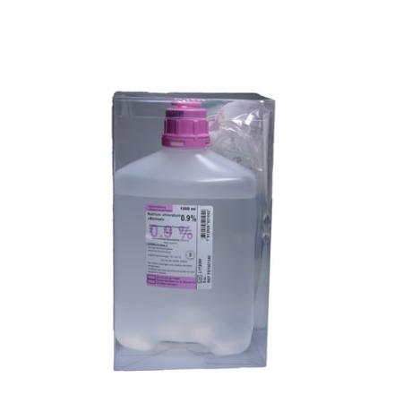 NaCl Bichsel Inf L&ouml;s 0.9% 1000ml plastic bottle with cutlery - PrimeCare Global
