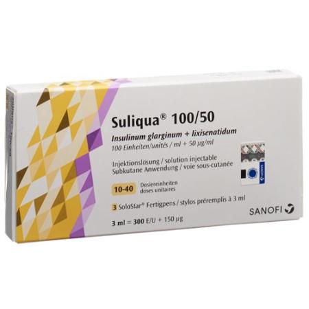 Suliqua 100/50 Inj L&ouml;s SoloStar yellow Fertpen 3 pcs - PrimeCare Global