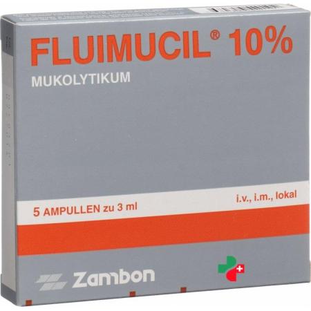 Fluimucil 10% Inj Los 300mg/3ml 5amp 3ml - PrimeCare Global