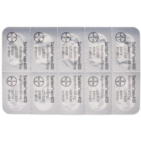 Saridon neo film-coated tablets 400 mg 10 pcs - PrimeCare Global