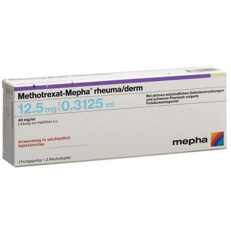 Methotrexat-Mepha rheuma/derm Inj L&ouml;s 12.5 mg/0.3125ml Fertspr - PrimeCare Global