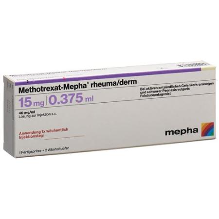 Methotrexat-Mepha rheuma/derm Inj L&ouml;s 15 mg/0.375ml Fertspr - PrimeCare Global