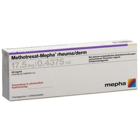 Methotrexat-Mepha rheuma/derm Inj L&ouml;s 17.5 mg/0.4375ml Fertspr - PrimeCare Global