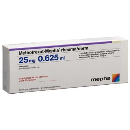 Methotrexat-Mepha rheuma/derm Inj L&ouml;s 25 mg/0.625ml Fertspr - PrimeCare Global