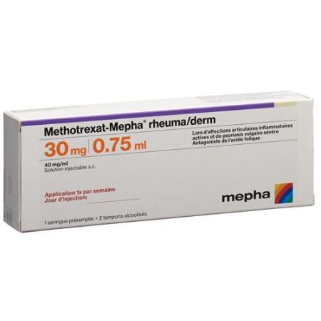 Methotrexat-Mepha rheuma/derm Inj L&ouml;s 30 mg/0.75ml Fertspr - PrimeCare Global