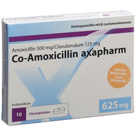 Co-Amoxicillin Axapharm Filmtabl 625 mg 10 pcs - PrimeCare Global