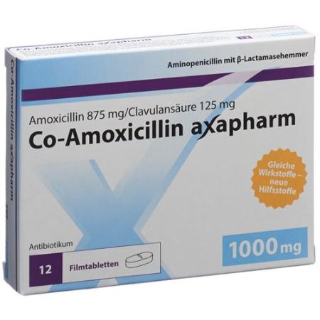 Co-Amoxicillin Axapharm Filmtabl 1000 mg 20 pcs - PrimeCare Global