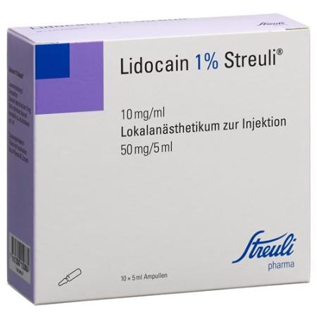 Lidocain Streuli 1% Inj L&ouml;s 50 mg/5ml (ampoules) 10 Amp 5 ml - PrimeCare Global