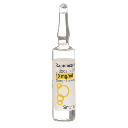 Rapidocain 1% Inj L&ouml;s 50 mg/5ml without preservatives 10 amp - PrimeCare Global
