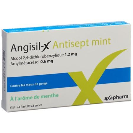Angisil-X Antisept lozenges mint 24 pcs - PrimeCare Global