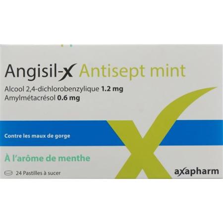 Angisil-X Antisept lozenges mint 24 pcs - PrimeCare Global