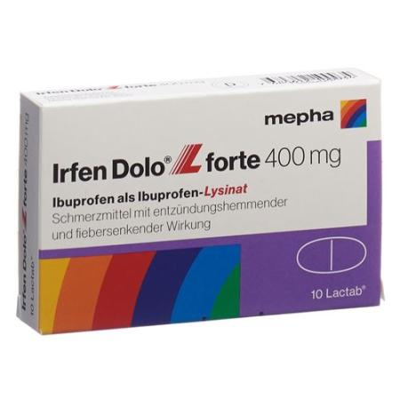 Irfen Dolo L forte Lactab 400 mg 10 pcs - PrimeCare Global