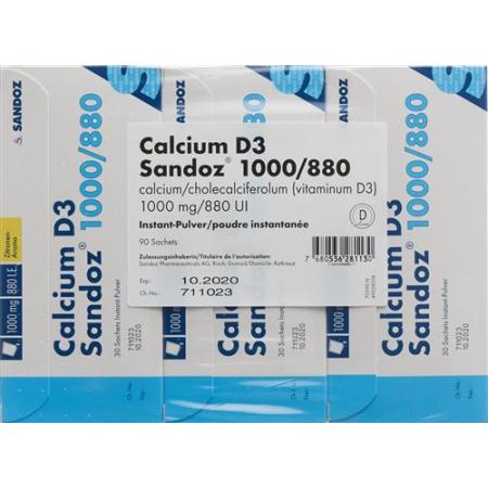 Calcium D3 Sandoz powder 1000/880 bag 90 pieces - PrimeCare Global