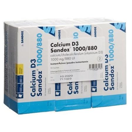 Calcium D3 Sandoz powder 1000/880 bag 90 pieces - PrimeCare Global