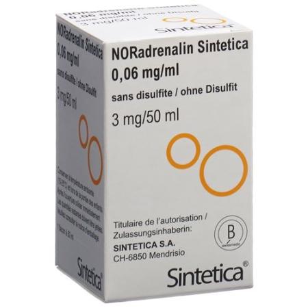 NORadrenalin Sintetica Inf L&ouml;s 0.06 mg/ml (50ml) without Disulfite V - PrimeCare Global