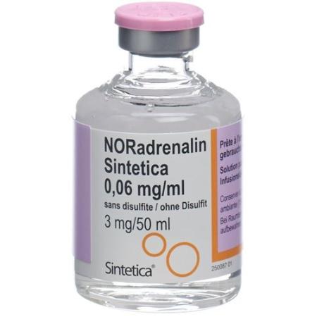 NORadrenalin Sintetica Inf L&ouml;s 0.06 mg/ml (50ml) without Disulfite V - PrimeCare Global