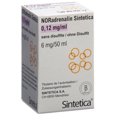 NORadrenalin Sintetica Inf L&ouml;s 0.12 mg/ml (50ml) without Disulfite V - PrimeCare Global