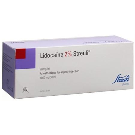Lidocain Streuli 2% Inj L&ouml;s 1 g/50ml (vials) Avg - PrimeCare Global
