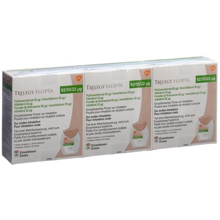 Trelegy Ellipta Inh Plv 92/55/22mcg 3 x 30 doses - PrimeCare Global