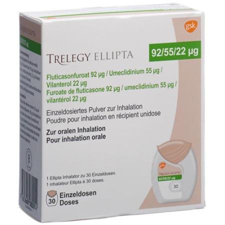 Trelegy Ellipta Inh Plv 92/55/22mcg 30 Dos - PrimeCare Global